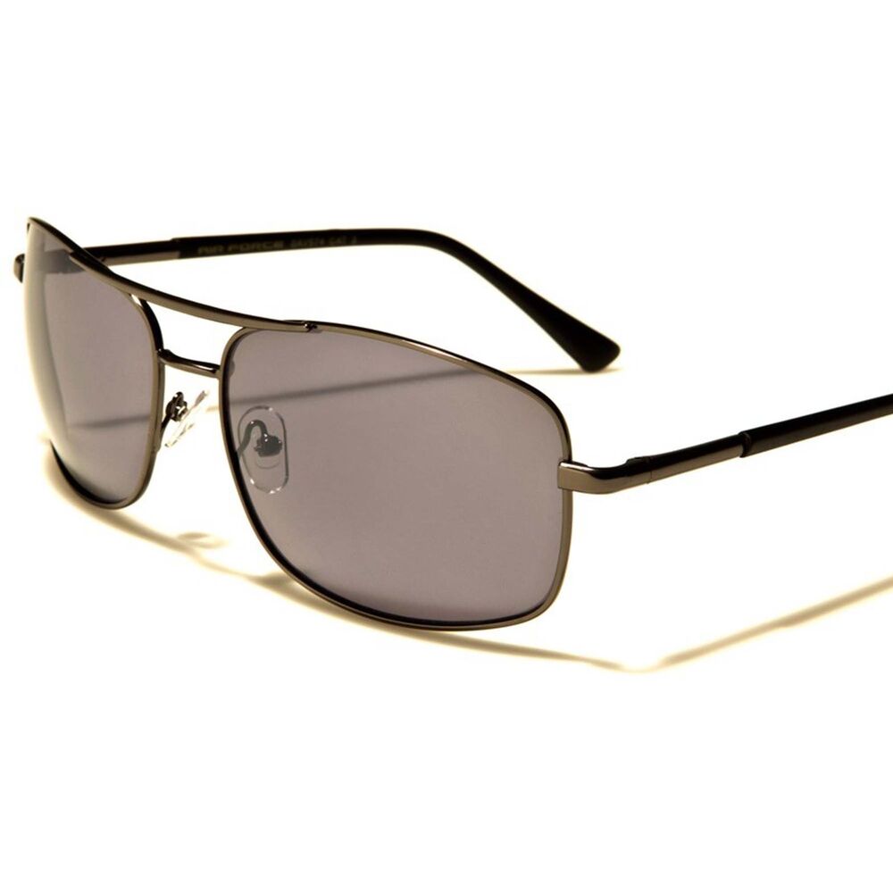 Classic Air Force Designer Stylish Hot Mens Womens Gunmetal Rectangle Sunglasses